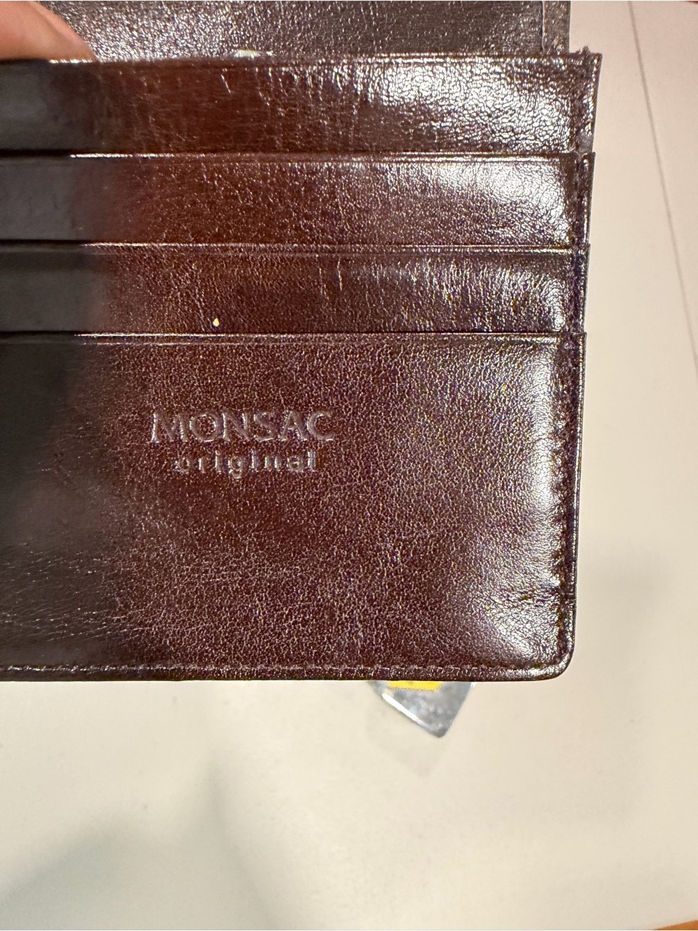 Monsac Dark Brown Leather Card Case